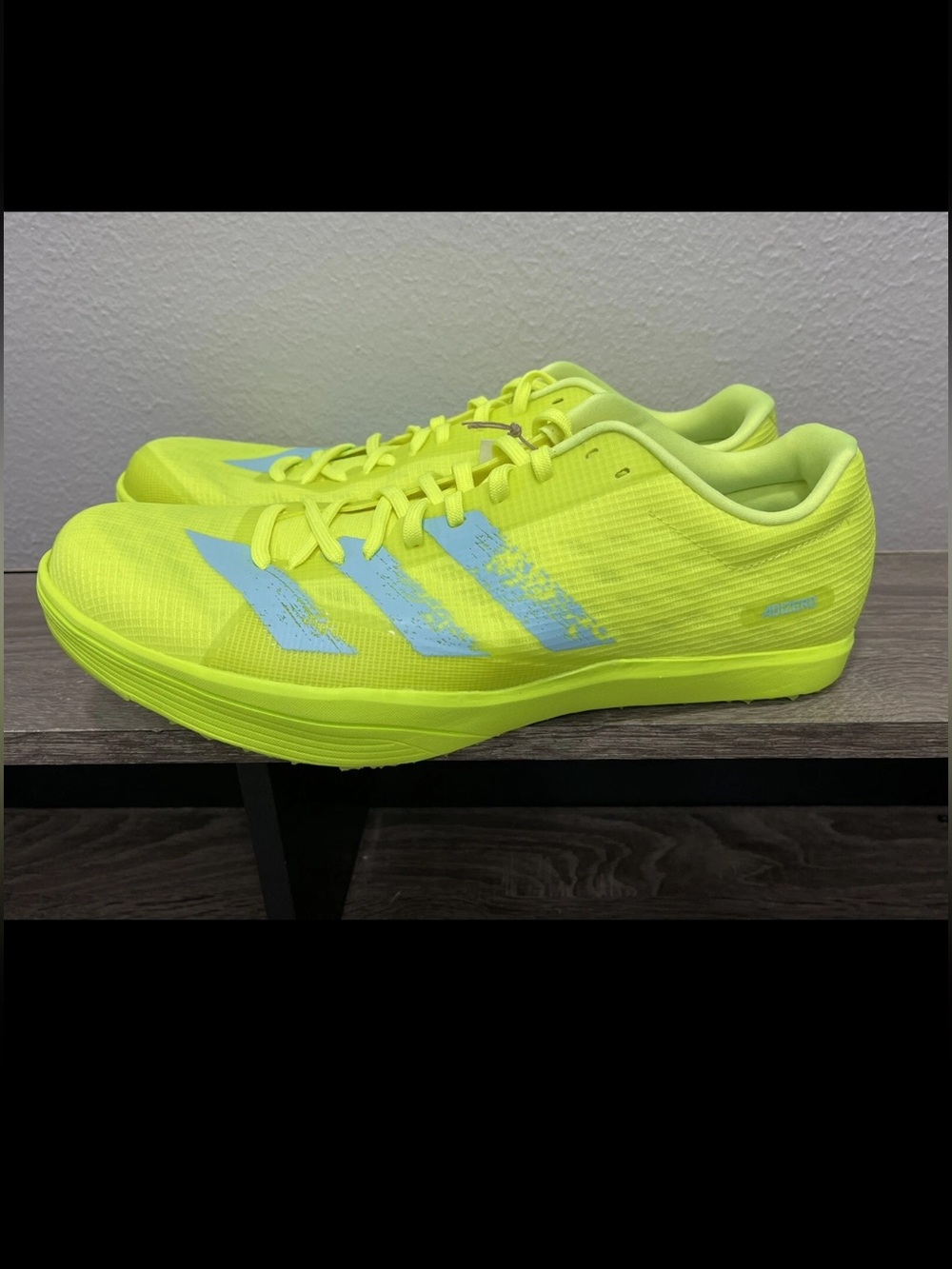 Men’s Size 12.5 Adidas Adizero Long Jump Track Spikes Solar Yellow White FW2243